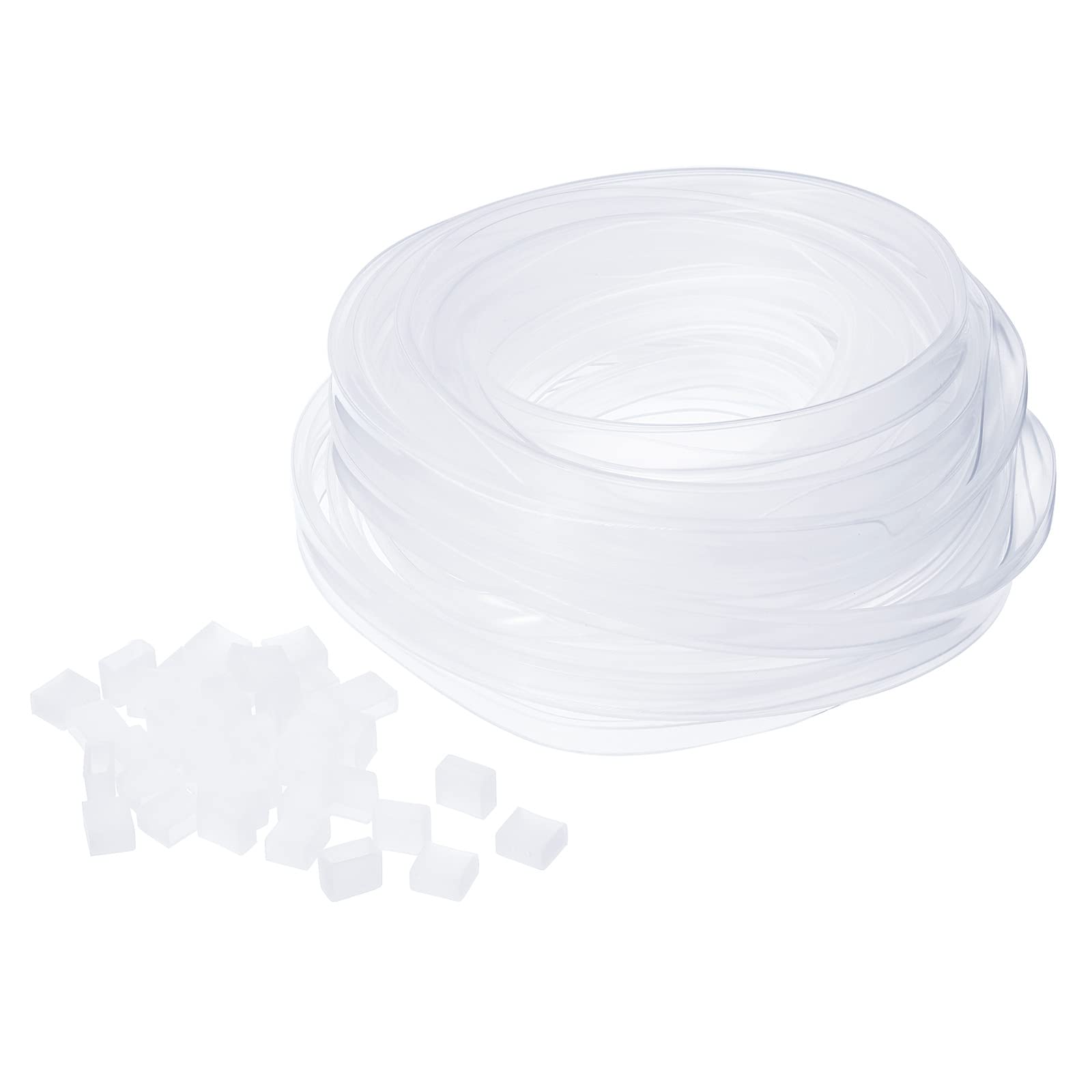 PATIKIL Silicone Tube Sleeve, 2 Set Protection Sleeve with 40pcs End Caps Fit 5050/5630/5730 10mm Wide LED Strip, Clear