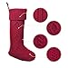 LimBridge Christmas Stockings, 2 Pack 20 inches Large Size Cable Knit Knitted Xmas Rustic Personalized Stocking Decorations for Family Holiday Season Decor, White or Red