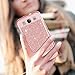 BENTOBEN Galaxy S3 Case, Sparkly Bling Hybrid Slim Hard Cover Laminated with Luxury Shiny Synthetic Leather Protective Case for Samsung Galaxy S3 Rose Gold