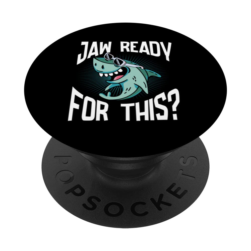 Jaw Ready For This Shark Lover Marine Wildlife Fan Ocean PopSockets Swappable PopGrip