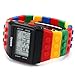 SHHORS LED Rainbow Creative LCD Sports Silicone Strap Wrist Watch Men’s Women’s Children’s Large LED092, Black, Strap