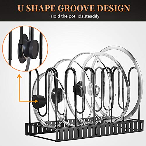 Pot Rack Organizers, G-TING 8+ Pan Rack Pot Lid Holders, Adjustable Heavy duty Pots & Pans Organizer for Kitchen Countertop and Cabinet, Pots and Pans Lid Organizer With 3 DIY Methods(Newest Upgrade)