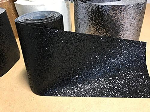 Black chunky glitter 15cm wallpaper border grade 3 sold by metre fabric bling (SOLD BY THE METRE)