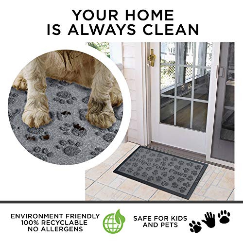 Extra Durable Door Mat Outdoor/Indoor - Non-Slip Entry Door Mat (30 x 18) - Easy Clean Front/Back Door mat - Rubber Doormat Outside Inside - Dog Pet Mat Rug - Waterproof Floor Mat - Entryway Rug