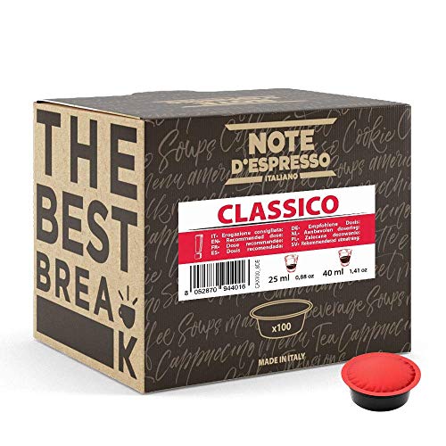 Note d'Espresso - Classico - Kaffeekapseln - ausschließlich kompatibel mit LAVAZZA A MODO MIO Kaffeemaschinen - 100 caps