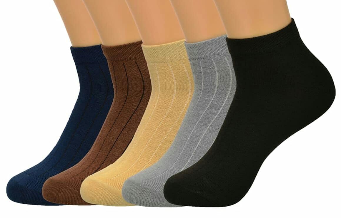 Buy MPOLO Men's Athletic Ankle Socks for Running & Gym, Pack of 5 (Size
