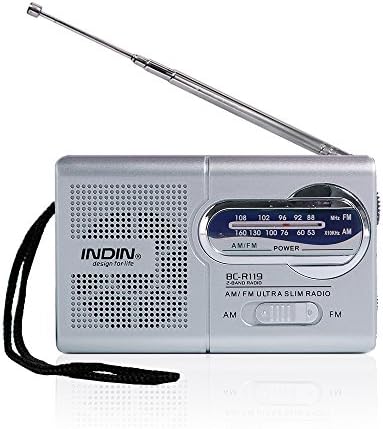 Hapito AM/FM Portable Radio - Mini Pocket Radio Receiver R119, Designed for Life and Convenience (Silver)
