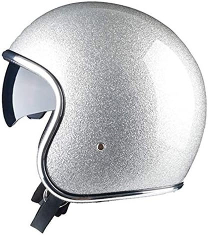 オープンフェイスバイクヘルメットチョッパースクーター3 4オープンフェイスレトロジェットヘルメットレトロビンテージバイクヘルメット Dot承認 バイク クルーザーチョッパー用 S Xxl 55 64cm