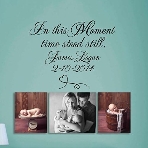 Wall decal - In this Moment time stood still - Personalized with name date of birth - wedding decal - wall art - wall decor - nursery decal