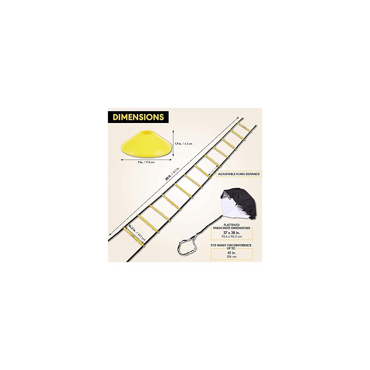 Juvale Agility Ladder Training Equipment, Adjustable 12 Rung Ladder