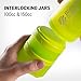BlenderBottle Shaker Bottle with Pill Organizer and Storage for Protein Powder ProStak System, 22-Ounce, Pebble Grey