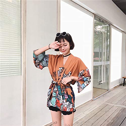 Kimono Cardigan Blouse Shirt Summer Beach Kimonos Woman Cosplay Japanese Streetwear Komono Ff1126,1,One Size - Thumbnail 5