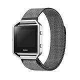 Balerion-Mesh band for fitbit blaze,Milanese Loop Stailess Steel Strap for Fitbit Blaze Fitness Watch(6.7-8.1 in) with Stylish Magnet Lock-L Black