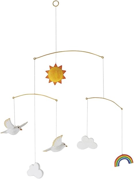 Amazon ファブリックミー モビール 太陽 雲 虹 ハト 03 2161 00 置物 オブジェ オンライン通販