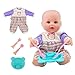 YIQIHAI 13 Pcs Baby Doll Clothes and Accessories, Including 5 Sets 12 Inches and 13 Inches New Born Baby Outfits, Doll Bottle and Tableware Birthday for Girls