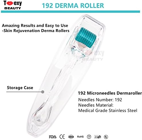 0.5mm Derma Roller Skin Massager Micro Needles 192mn For Face Beauty. Banish Acne Scars Wrinkles Hair Loss