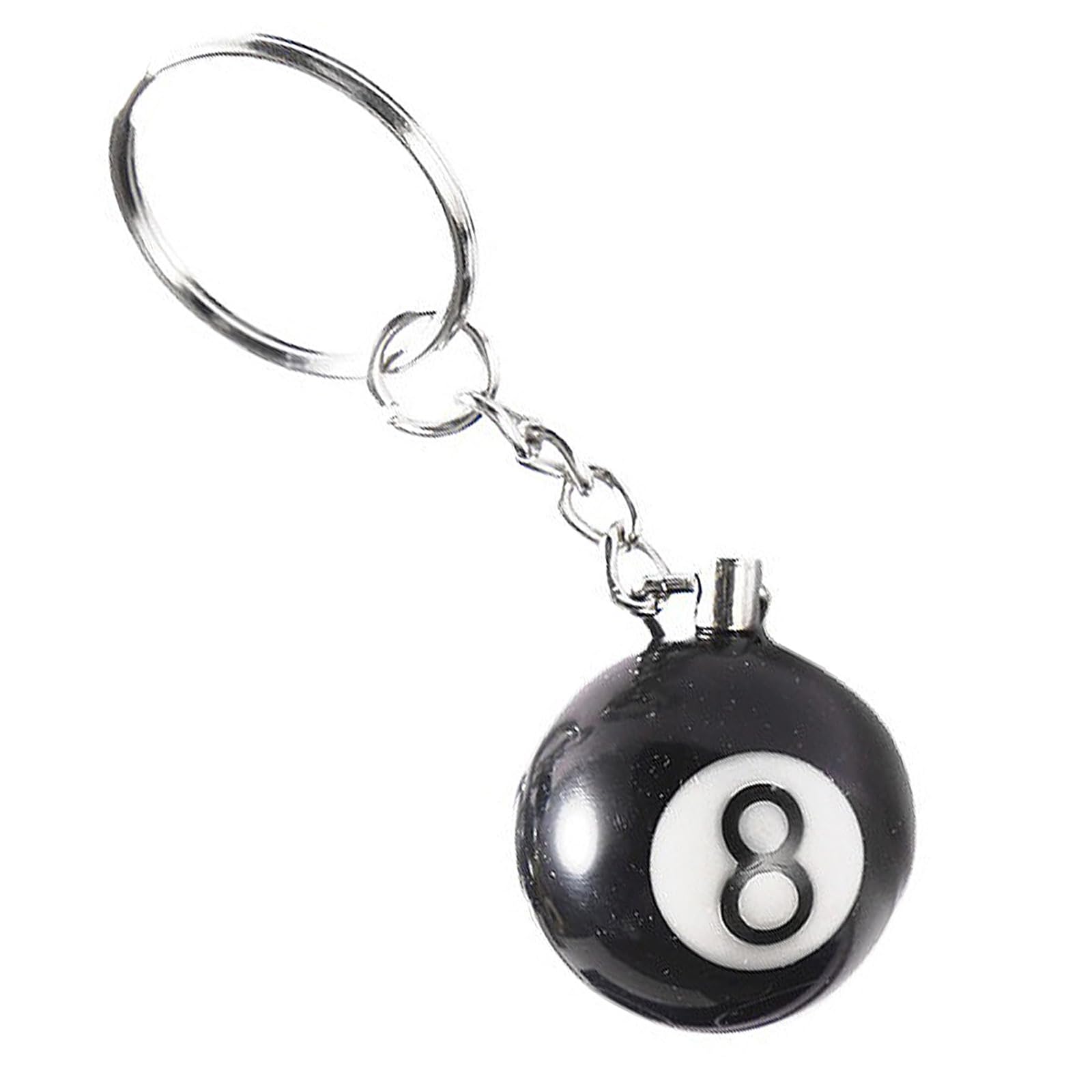 8 Ball Black Pool Ball Keyring Keychain