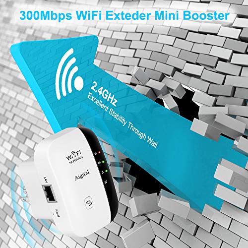 Wifi Range Extender 300Mbps Wireless Repeater Super Signal Booster 2.4GHz Amplifier With Repeater/Access Point Mode | One-Button Setup | WPS Button | Built-in Antenna | LAN Port Comply with Any Router