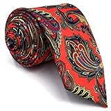 Shlax & Wing Men's Acceossories Necktie Printed Ties Red Paisley Silk Brand New