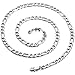 MOWOM Silver Tone 5.0mm Wide Stainless Steel Necklace Figaro Chain Link 14~40 Inch