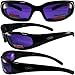 Global Vision Chicago Padded Riding Glasses (Black Frame/Purple Lens)