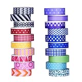 Mudder Colorful Decorative Washi Tapes Washi Masking Tape for Scrapbooks DIY Arts Crafts Office Party Supplies, 20 Pieces