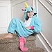 Emolly Fashion Kids Animal Unicorn Pajama Onesie - Soft and Comfortable with Pockets (10, Blue)
