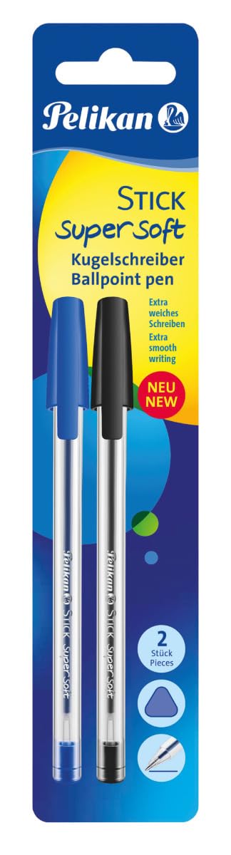 Pelikan Stick Ballpoint Pen 804424 Super Soft Black & Blue