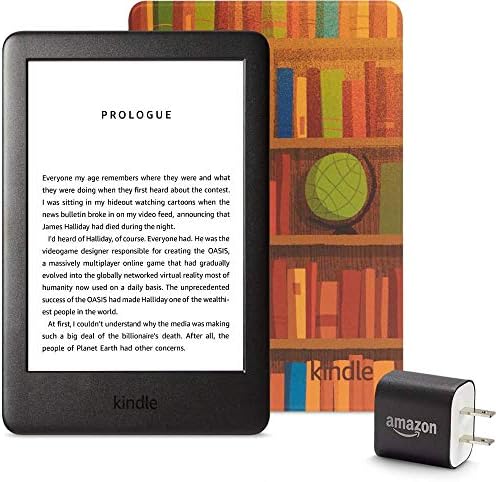 Kindle Essentials Bundle including Kindle, now with a built-in front light, Amazon Printed Cover, and Power Adapter Kindle Essentials Bundle including Kindle, now with a built-in front light, Amazon Printed Cover, and Power Adapter