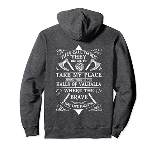 Unisex Viking Prayer - They Call To Me Pullover Hoodie XL: Dark Heather