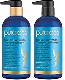 PURA D'OR Hair Thinning Therapy Shampoo & Conditioner for Best Results