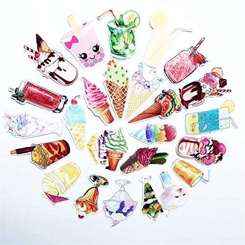 70pcs Lovely Pink Girl Summer Ice Cream Cold Drink Stickers Laptop Car Bicycle Suitcase Computer Water Bottle Mobile Phone Stickers Decals (Pink ice Cream)