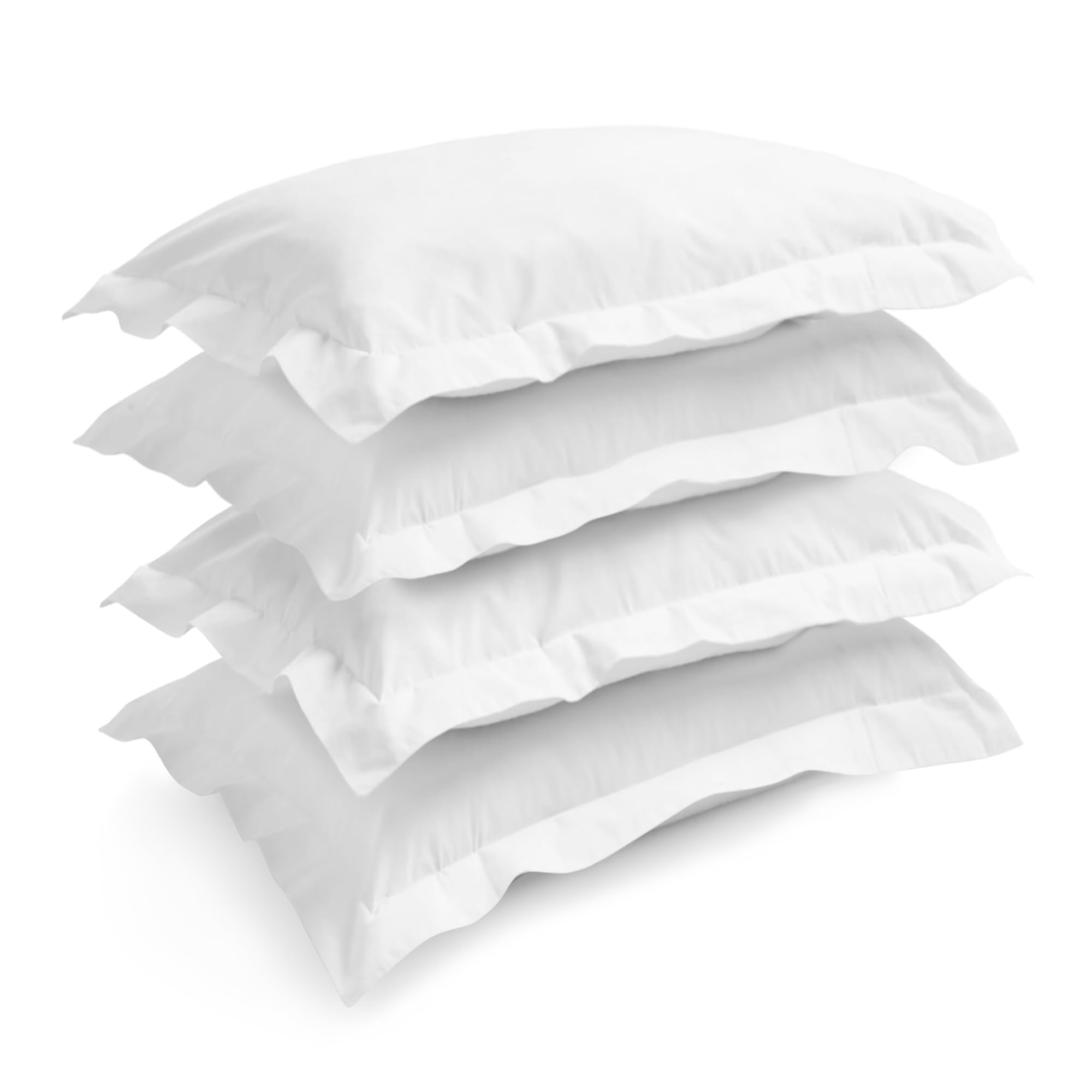 Pizuna White Pillow Cases 4 Pack Cotton, 400 Thread Count 100% Long Staple Combed White Cotton Pillow Cases pack of 4, Sateen Weave Oxford Pillow Case 50 x 75 cm (Cooling Pillowcases) — image 1