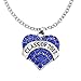 ELOI Silver/Blue/Pink Class of 2017 Heart Charm Pendant Crystal Senior Graduation Gift Dome Necklace 18