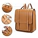 ECOSUSI Women Briefcase Laptop Backpack PU Leather Satchel Messenger Bag, Brown