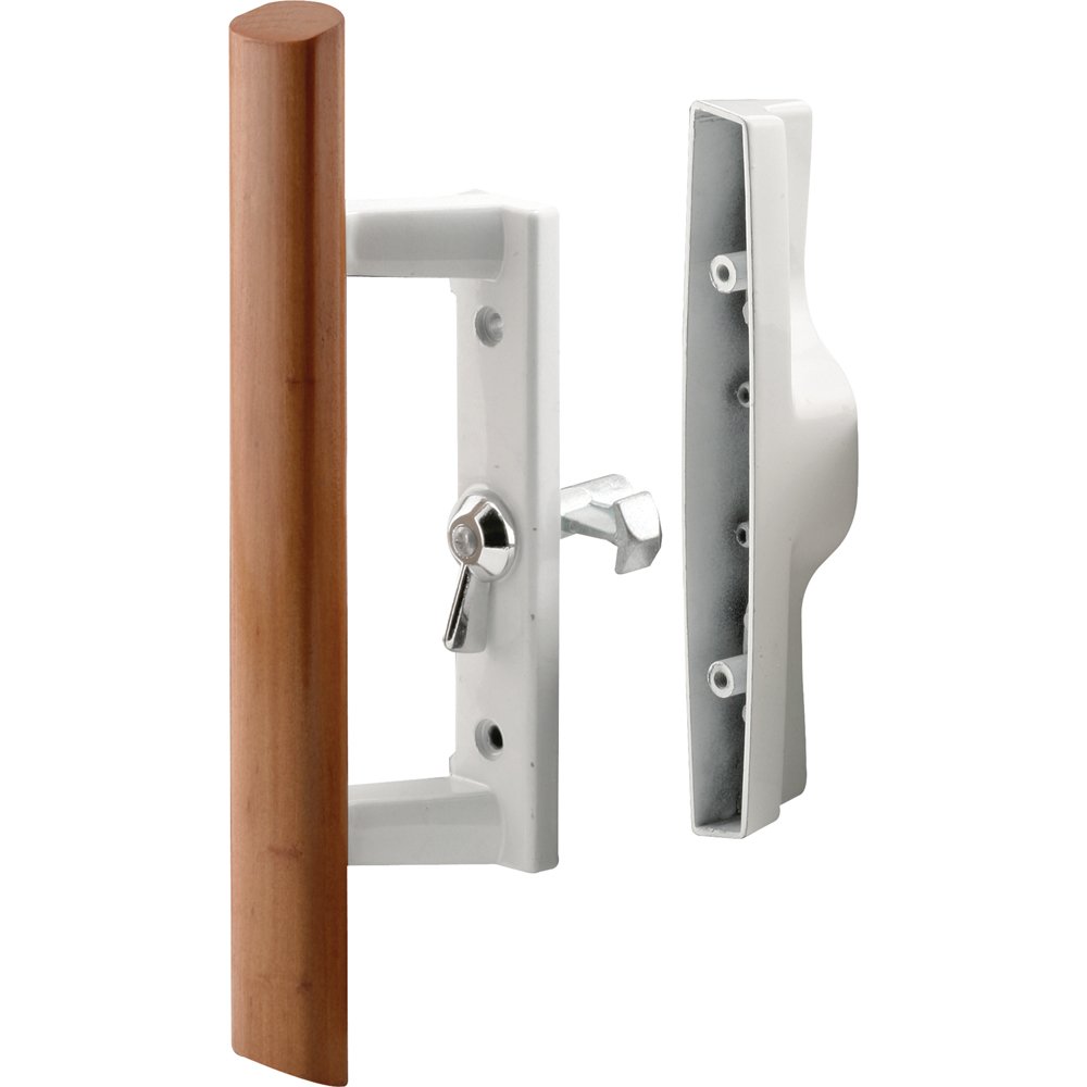 Photo 1 of Prime-Line C 1194 Patio Door Internal Style door Handle, White, 3-1/2 In. Hole Centers (Single Pack)