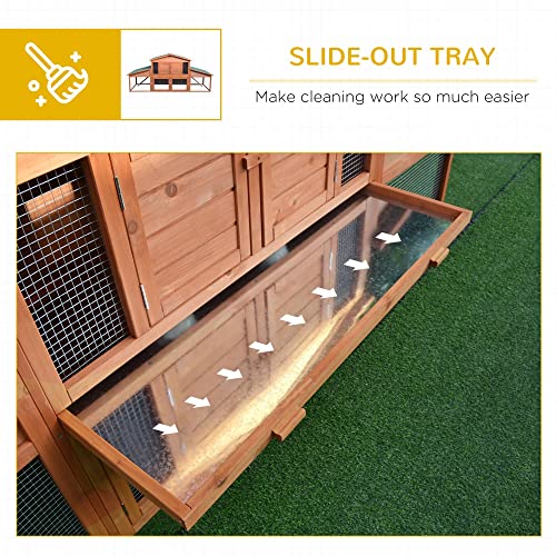 PawHut Large Wood Rabbit Hutch Outdoor Materials Safer for Pets & ClimateFriendly, Big Rabbit