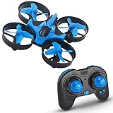Hobbylane Mini Drone for Kids, Headless Mode Nano Drone 2.4Ghz 6-Axis Gyro with 3D Flips and LED Lights RC Quadcopter, Small Pocket Drone Gifts for Adults & Beginners (Blue)