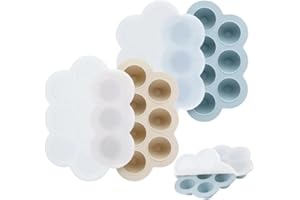 PandaEar 2 Pack Baby Food Freezer Tray with Lids, Silicone Ice Cube Trays for Freezer, Baby Fruit Food Feeder Tray, Baby Food