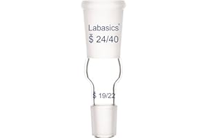 Labasics Enlarging Adapter Glass Adapter from 24/40 to 19/22 Glass Joint Lab Glassware Supply