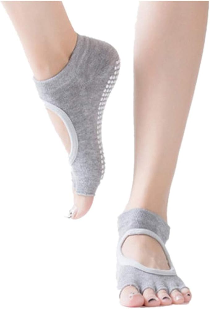 6 Paar Pilates-Socken Mit Griffen – Rutschfeste Yoga-Socken, Größe 38-42, Baumwolle