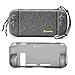 [Combo Set] tomtoc Original Hard Shell Case with Grip Back Cover for Nintendo Switch Console, Travel Carrying Protection Case with 10 Game Card Slots, Gray