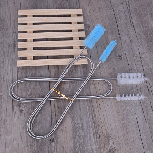 Hotusi 2pcs 155cm Aquarium Cleaning Brush Double Ended Flexible for Tube Brush Hose Pipe