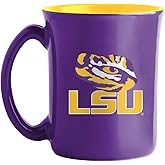 Logo Brands NCAA Large 15oz Two Toned Cafe Mug with Inner Color (LSU Tigers)