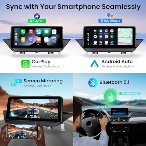XTRONS Qualcomm Snapdragon 662 Octa Core 8+128GB Multimedia Player, 10.25 Inch IPS Built-in 4G LTE Car Play Android Car WiFi Bluetooth GPS Android Car Radio for X1 E84 2009-2015