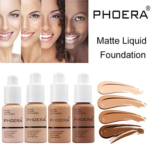 PHOERA Concealer Foundation,Matte Oil Control Concealer Foundation Cream,Long Lasting Waterproof Matte Liquid Foundation (Tan 108) - Thumbnail 2