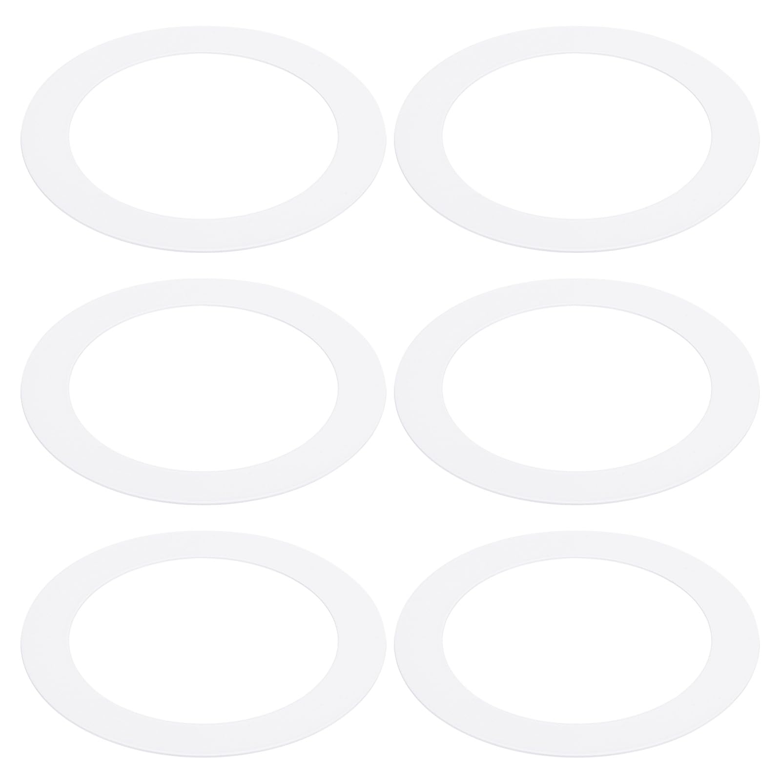 PATIKIL Goof Rings Inner Diameter 3.39", Outer Diameter 4.72", 6 Pcs Metal Goof Rings Cover Recessed Light Trim for Ceiling Wall Fixtures Can Lighting Down Light LED, Matte Finish White