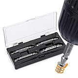 Damaged Screw Extractor and Remover Set by Aisxle,Easily Remove Stripped or Damaged Screws. Made From H.S.S. 4341#, the Hardness Is 6263hrc,Set of 4 Stripped Screw Removers