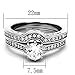 FlameReflection Round Cut Aaa Cz Cubic Zirconia High Polish Stainless Steel Wedding Ring Set Women Size 5-10 SPJ