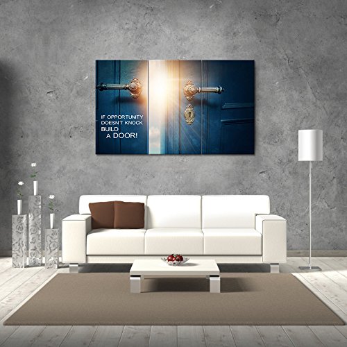 Visual-Art-Decor-Success-Inspiration-Quote-Canvas-Wall-Art-If-Opportunity-Doesnt-Knock-Build-a-Door-Motivation-Motto-Framed-Giclee-Prints-Home-Office-Decoration-W-60-xH-36